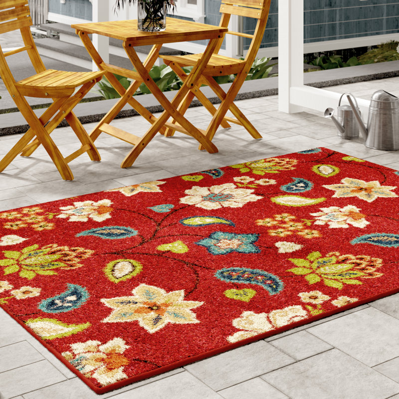 Winston Porter Aasen Red Indoor/Outdoor Area Rug & Reviews Wayfair
